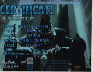 King Nog — certificate of authenticity