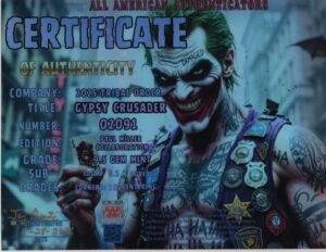 Gypsy Crusader — certificate of authenticity