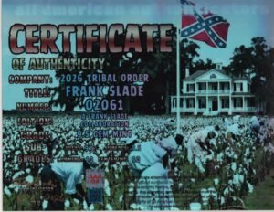 Frank Slade — certificate of authenticity