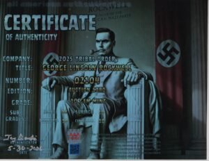 George Lincoln Rockwell — certificate of authenticity