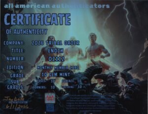 Enoch — certificate of authenticity