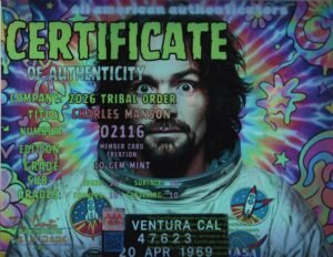 Charles Manson — certificate of authenticity