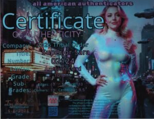 Superior Sara — certificate of authenticity