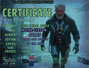 Mecha-Gibson — certificate of authenticity