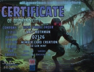 Nazi Mothman — certificate of authenticity