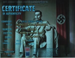 George Lincoln Rockwell — certificate of authenticity