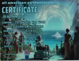 Quantum Vegetable — certificate of authenticity