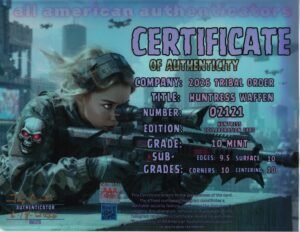 Huntress Waffen — certificate of authenticity
