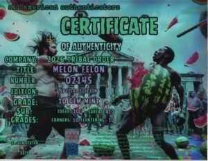 Melon Felon — certificate of authenticity