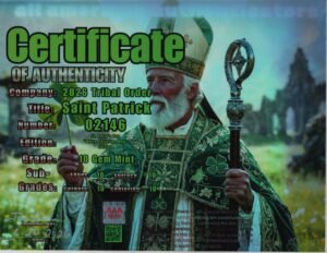 Saint Patrick — certificate of authenticity