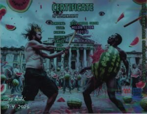 Melon Felon — certificate of authenticity