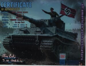 Tiger 1 — certificate of authenticity