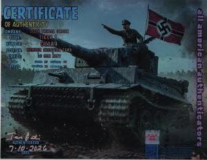 Tiger 1 — certificate of authenticity