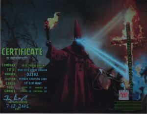 Blue-eyes Grand Dragon — certificate of authenticity