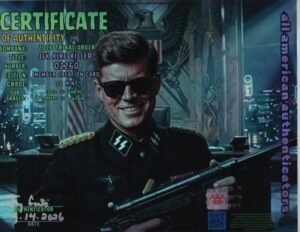 JFK Kike Killer — certificate of authenticity